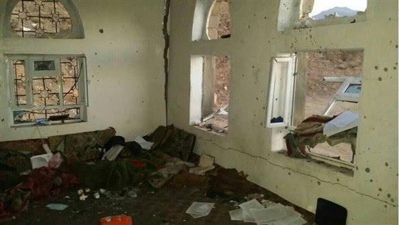 The interior of a building damaged during the January 29th 2017 raid (NBC, October 1st 2017)