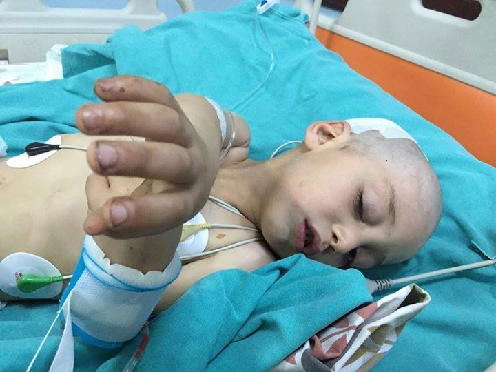 Samer Murr, blinded in a reportred Russian airstrike which also killed his father (via Shaam News)