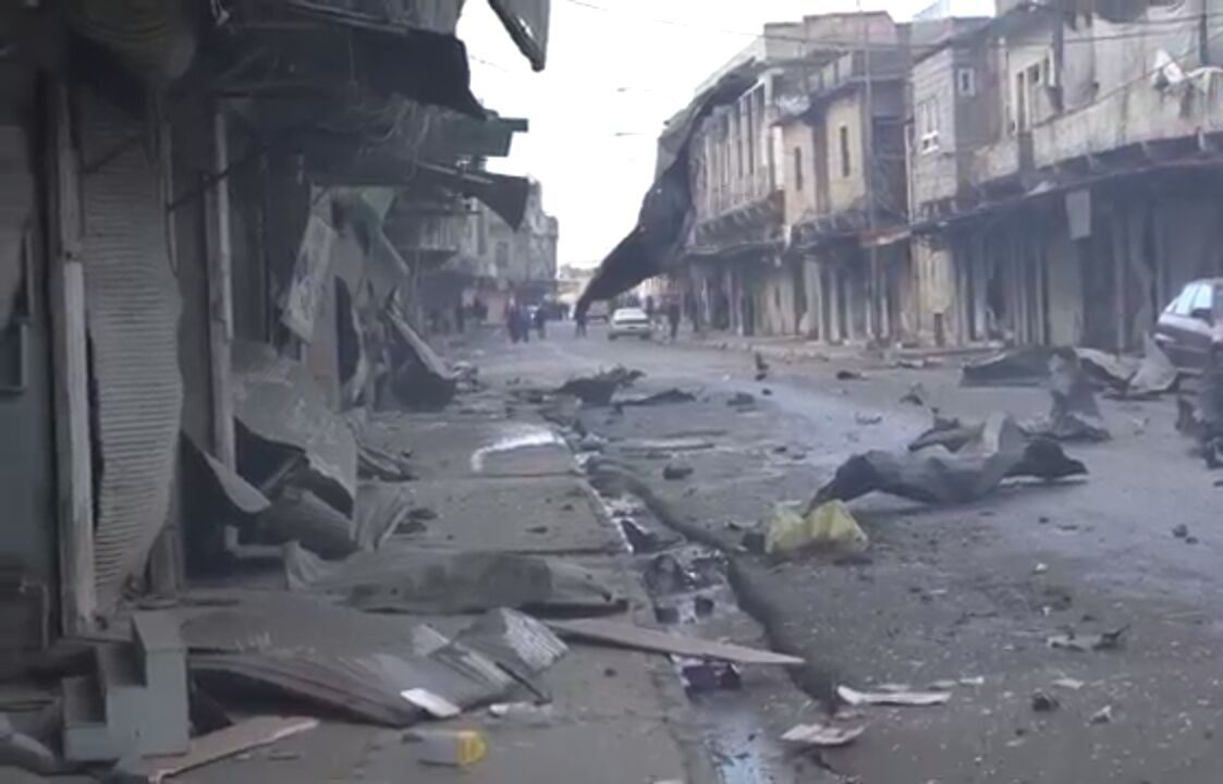 Damage to Sharen market area, March 1st 2017 (via Wadi Hajar Nerighbourhood)