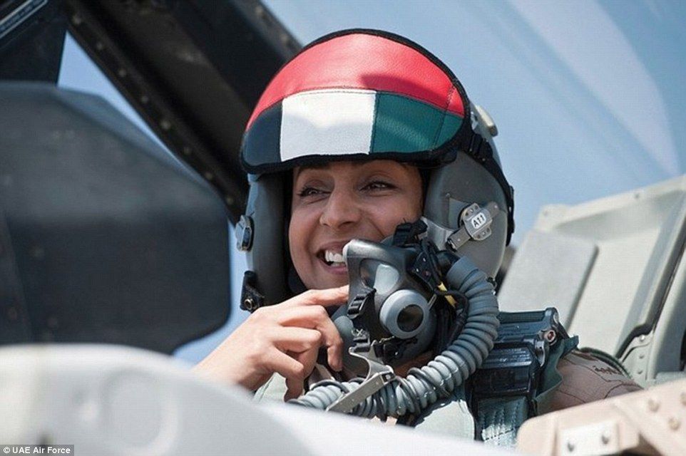 UAE F-16 pilot Mariamal-Mansouri, who took part in anti-ISIL strikes September 23rd-24th 204 (UAE Air Force)