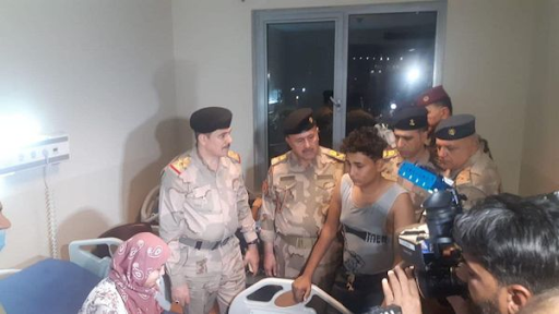 An Iraqi security delegation visited with the victims of the alleged Turkish artillery shelling that hit a touristic site in Kurdistan Region’s Duhok province on July 17, 2022. (Image posted by INA)