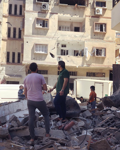 Rubble in Al Shati camp following Israeli strikes on May 15th, 2021. (Image posted by @elhasani_yousef)