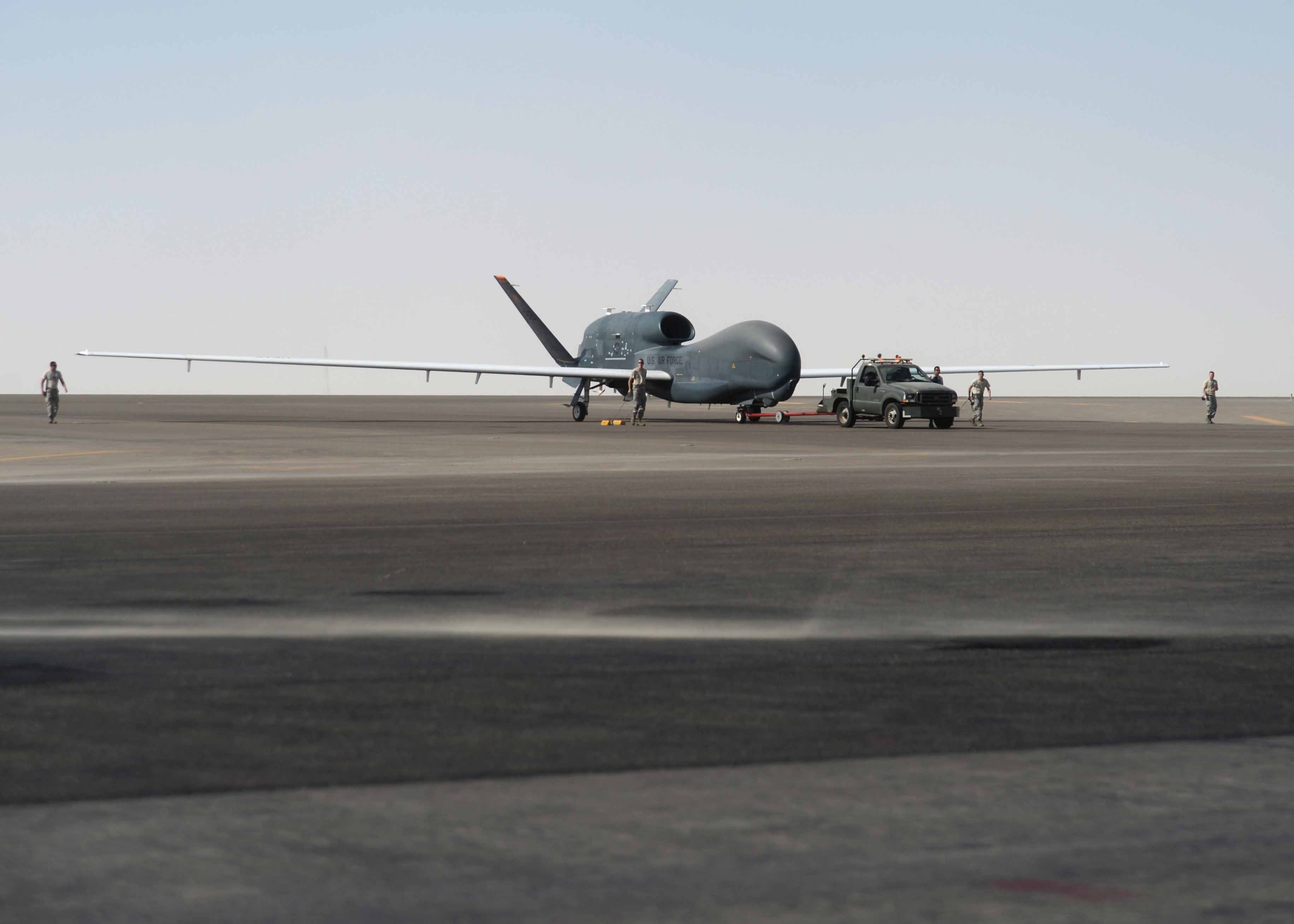 An EQ4 Global Hawk UAV on Nov 11th 'somewhere in the Middle East' (USAF/ Tech. Sgt. Frank Miller)
