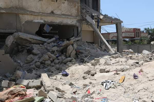 Damage to citizen's homes in Beit Hanoun from strikes on May 20th, 2021. (Image posted by @SafaPs)