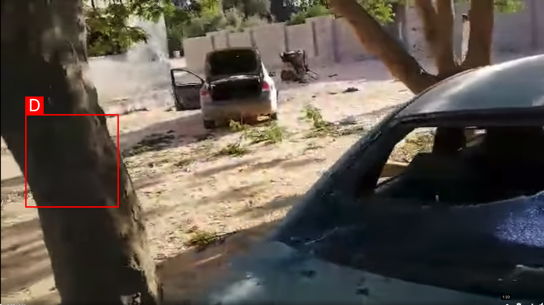 Tagged screenshot of footage from the incident.