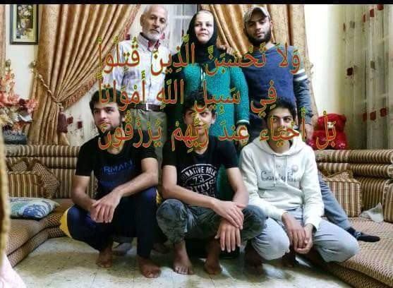The martyred family of Mohammad Abdallah Al Ali, killed in alleged Russian raid on their house in Raqqa, Dec 17th (via Al Raqqa is Being Slaughtered Silently)