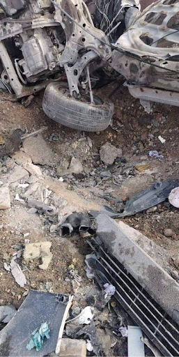 Effects of the US strike in Al-Qaim district on February 3, 2024. (Image posted by ِMountather Al Zaydi)