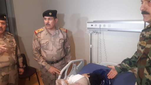 An Iraqi security delegation visited with the victims of the alleged Turkish artillery shelling that hit a touristic site in Kurdistan Region’s Duhok province on July 17, 2022. (Image posted by INA)