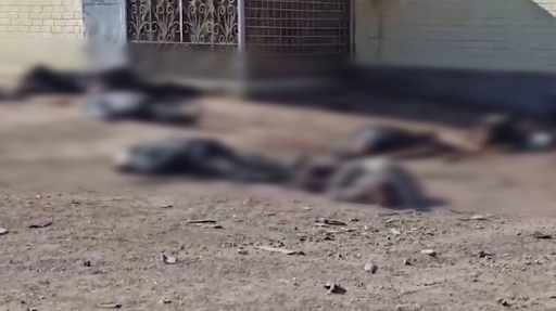 Graphic image of the dead civilians killed by alleged Russian naval bombardment of Kharkiv on March 24, 2022. (Image posted by Nashemisto.dp.ua)