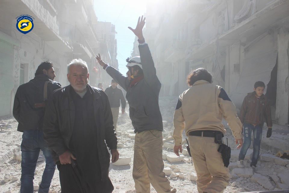 The White Helmets work to remove victims from an alleged Russian strike on Al Hulluk, Dec 7th (via White Helmets)
