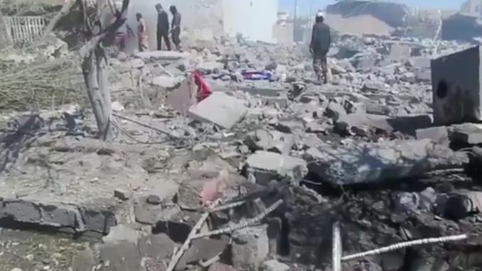 The aftermath of alleged Coalition airstrikes on Tal-Afr neighborhood (via Iraqi Spring Media Center) 