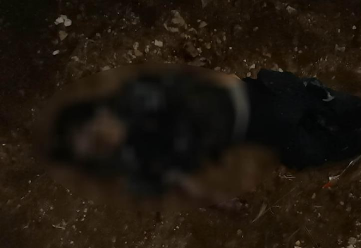 3 of 4: Photos of those killed and their remains after a US forces airdrop on February 3rd 2022 in Atma, Idlib (Image via @ahmedalqaaa / Twitter)