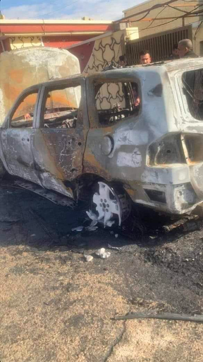 Effects of the US strike in Al-Qaim district on February 3, 2024. (Image posted by ِMountather Al Zaydi)