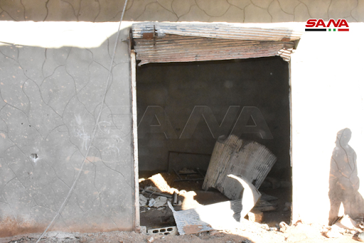Aftermath of Israeli airstrike or Syrian regime rockets on Kazo neighborhood in Hama on January 22nd, 2021. (via SANA)