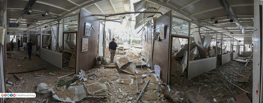 Image showing the damage caused to Karabala International Airport project which was still under construction when attacked by the US in an airstrike on March 13th, 2020 (via imamhussain)