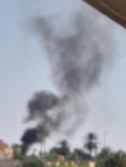 Smoke rises after alleged GNA shelling on Qasr Bin Gashir on March 28th, 2020 (via Tk Yahroug Kl shy)