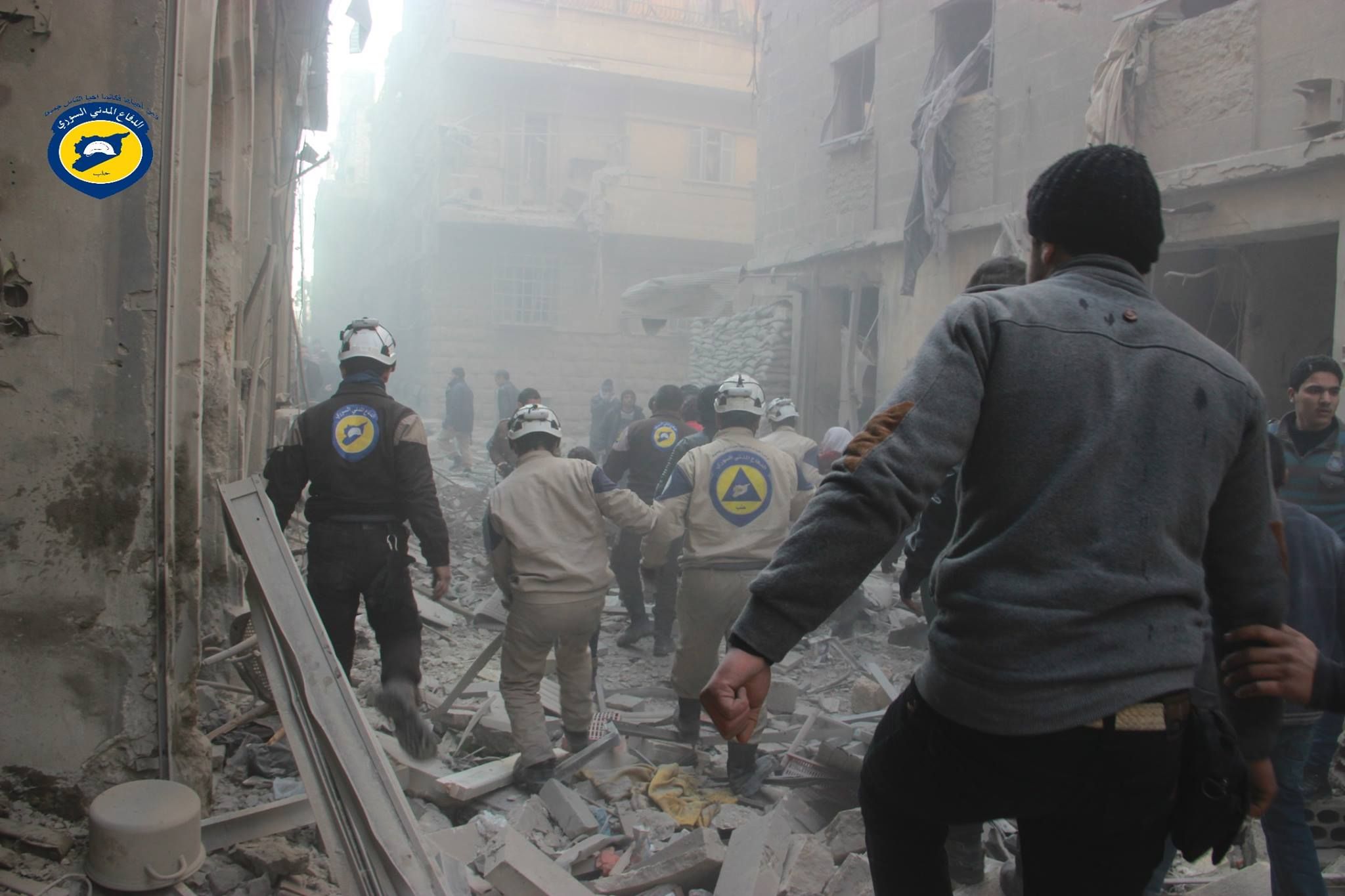 The aftermath of strikes on Fardous, Feb 9th (via White Helmets)