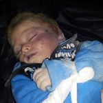 The body of a child, allegedly killed in a strike by Assad regime warplanes (via SN4HR)