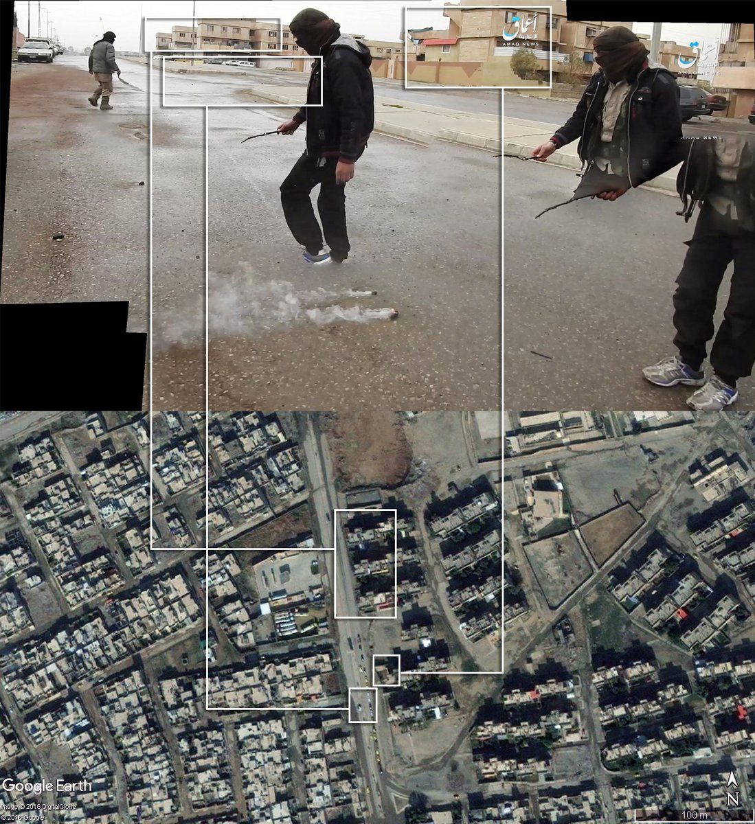 Bellingcat geolocated the March 10th 2017 use of white phosphorous against ISIL in urban Mosul