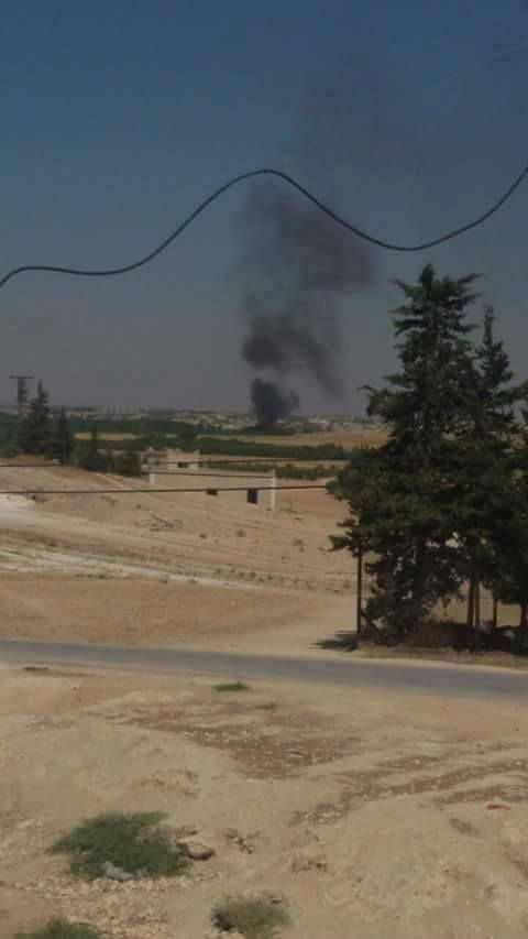 An apparent image of the July 28th strike on al Ghandoura (via Tokhar ) 
