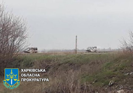 "In Kharkiv Region, Russian occupants opened fire on buses that were evacuating civilians - many dead and wounded." (Image via Dialog.ua / News)