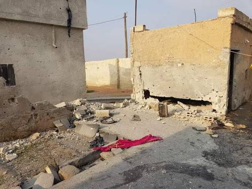 Damage to civilian properties, and trees as a result of alleged Turkish shelling on Ain Issa, Raqqa, Syria on Nov 28th, 2020. (via @HisoEla).