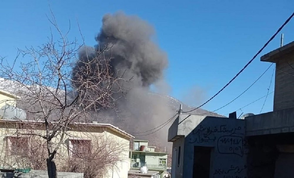Caption translation: a Turkish bombardment hit the village of Bhairi in the sub-district early in the morning Today, Wednesday, two brothers were injured. (Image posted by basnews)