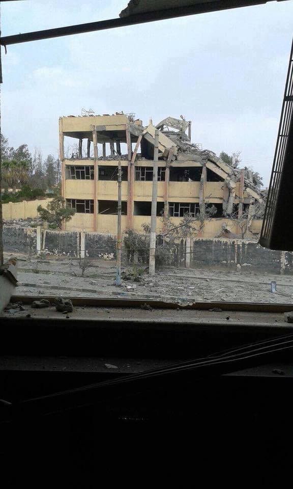A sample of images showing general destruction in Tabaqah, following a confirmed Coalition airstrike in the vicinity, 21st March 2017. See CS602 and CS604 for more details.(via Halab today)