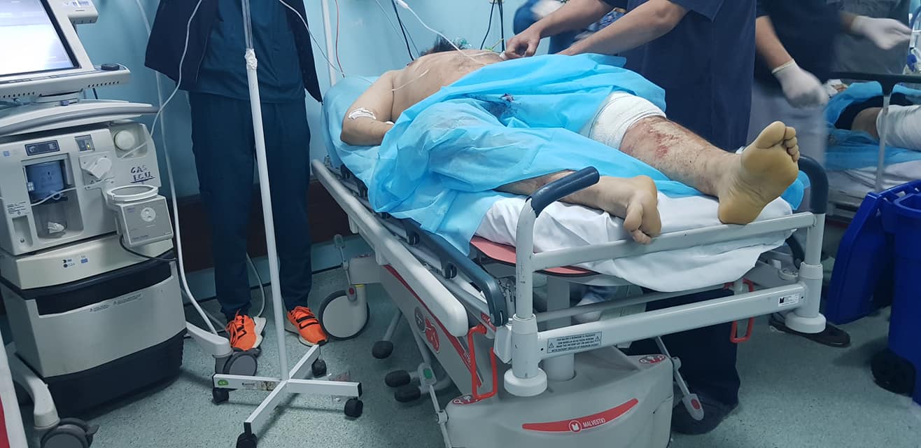 Victim being treated after shelling on Tripoli on February 4th, 2020 (via Tk Yahroug Kl shy)