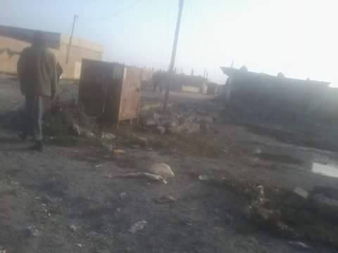 'Destruction resulting from the air raid that targeted Ma’adan today [Jan 23rd) and killed 4 people'. (via Raqqa is Being Slaughtered Silently)