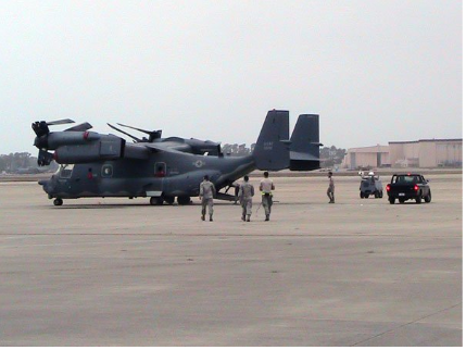 The Pentagon said that an Osprey helicopter, of the type shown here, had experienced a "hard landing" during the raid (@defence_blog, January 29th 2017)