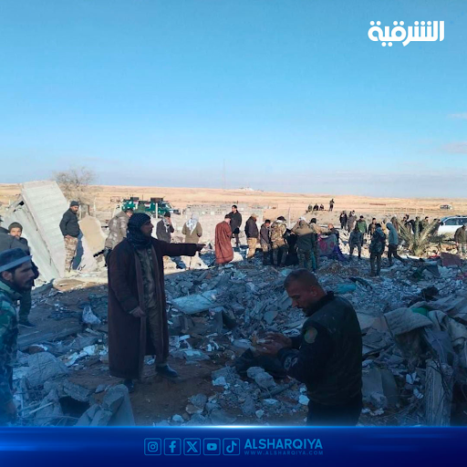 Effects of the US strike in Al-Qaim district on February 3, 2024. (Image posted by ِAl Sharqiya TV)
