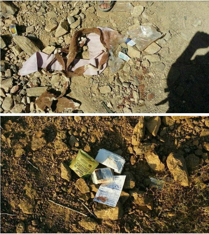 Alleged remnants of US medical supplies from the site of the raid (Elyamnelaraby, January 29th 2017)