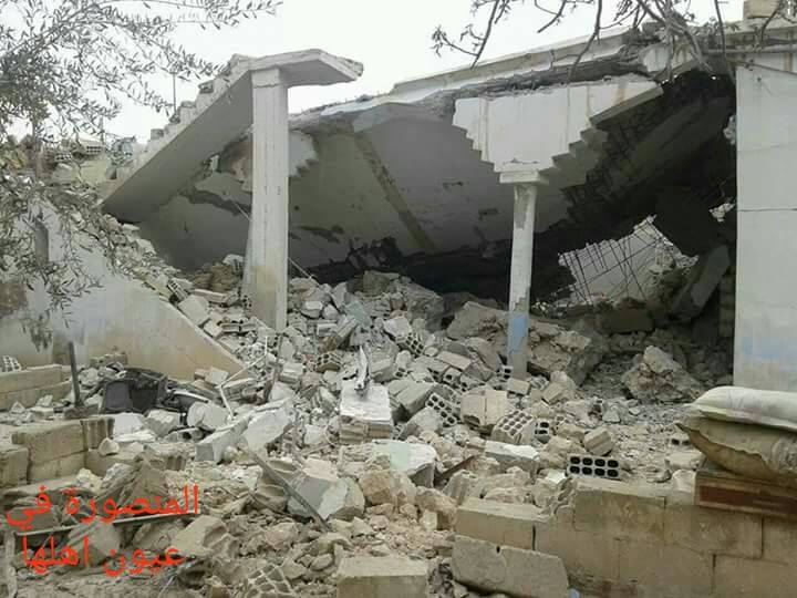 The aftermath of an alleged Coalition strike on a school in Al Mansoura, March 21st (via Mansoura in its People's Eyes)