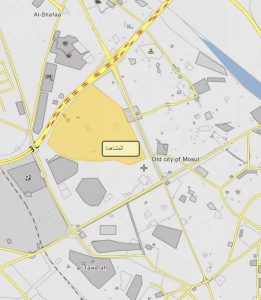 A map showing the area in Old Mosul where airstrikes by the Coalition and/or Iraqi government allegedly killed up to 15 civilians (via Iraqi Spring Media Center) 